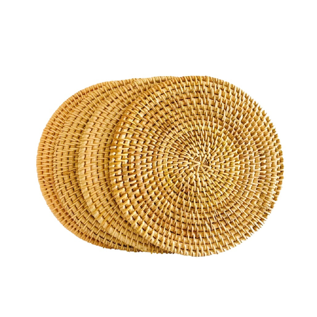 Dessous de verre en rotin naturel pour usage domestique - 30 x 30 x 1