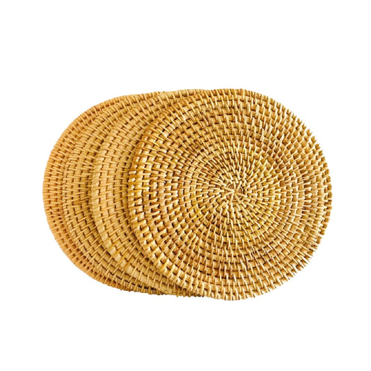 Dessous de verre en rotin naturel pour usage domestique - 30 x 30 x 1